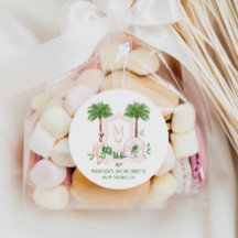 Palms Flamingo Monogram Crest Bachelorette 