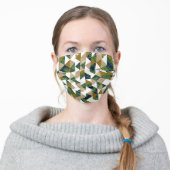 Palms Gold Green Abstract Adult Cloth Face Mask (Worn)