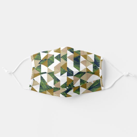 Palms Gold Green Abstract Adult Cloth Face Mask (Front, Unfolded)