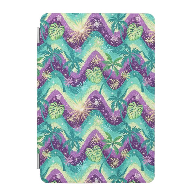 Palms in green and purple iPad mini cover (Front)