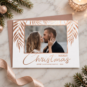 Palms Merry Christmas Photo Foil Holiday Card