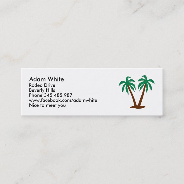 Palms Mini Business Card (Front)