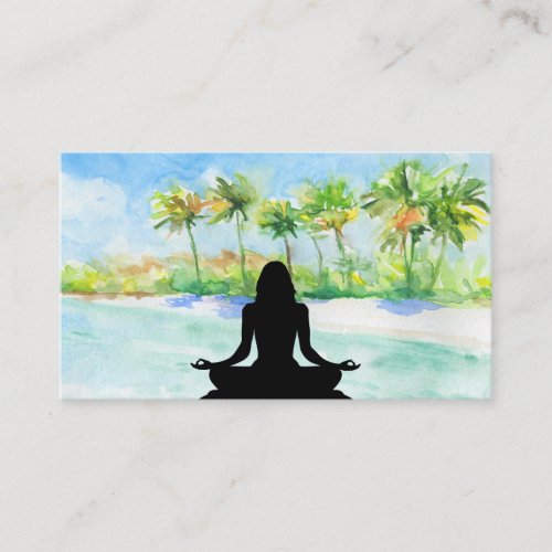   Palms Ocean Mindfulness Meditation Yoga Business Card
