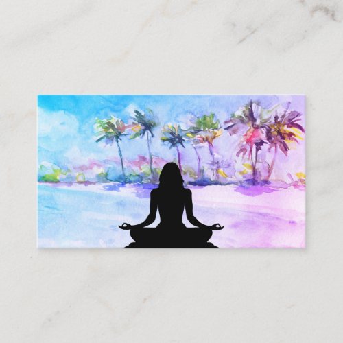   Palms Ocean Sea Mindfulness Meditation Yoga Business Card