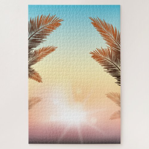Palms On Sunset Jigsaw Puzzle