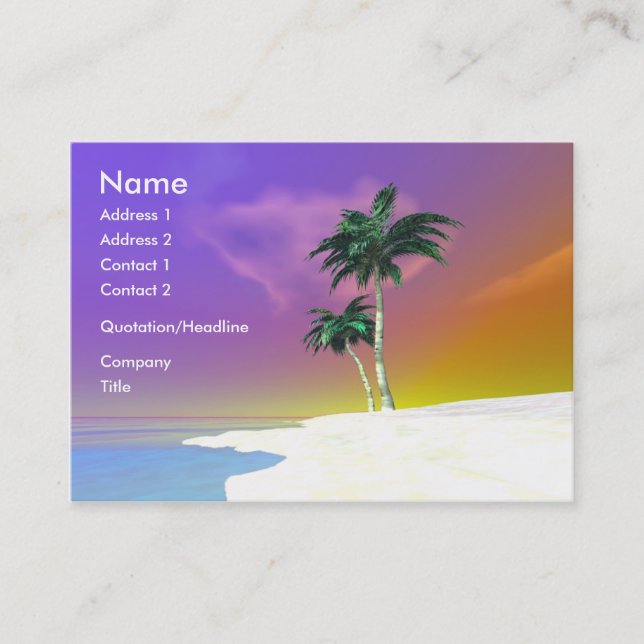 Palms on White Business Card (Front)