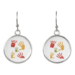 palms paint earrings