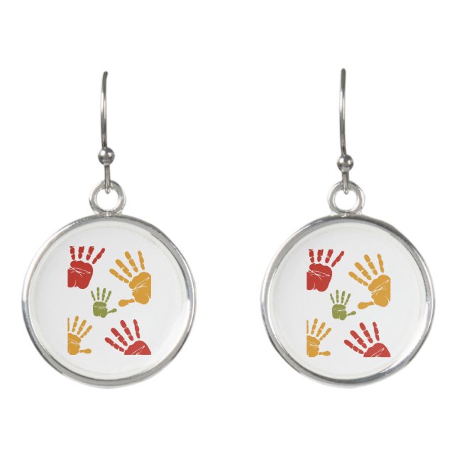 palms paint earrings (Front)