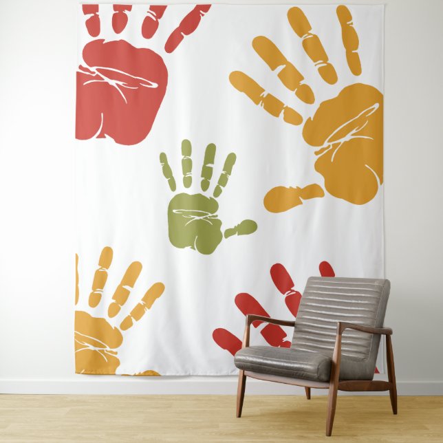 palms paint tapestry (In Situ)
