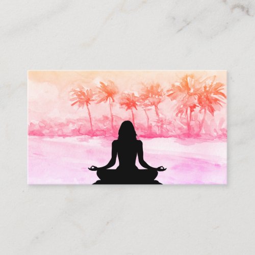   Palms Sea Ocean Mindfulness Meditation Yoga Business Card