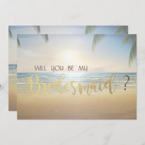 Palms Sunset Beach Bridesmaid Card