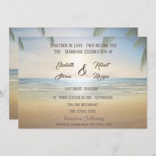 Palms Sunset Beach Invitation