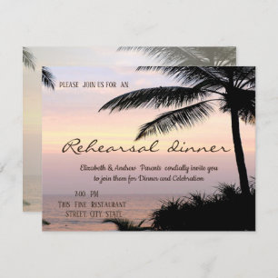 Palms Sunset Beach Rehearsal Dinner Invitation