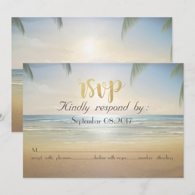 Palms Sunset Beach  RSVP Invitation (Front/Back)