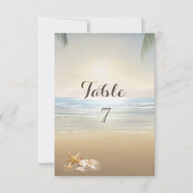 Palms Sunset Beach  Table Card (Front)
