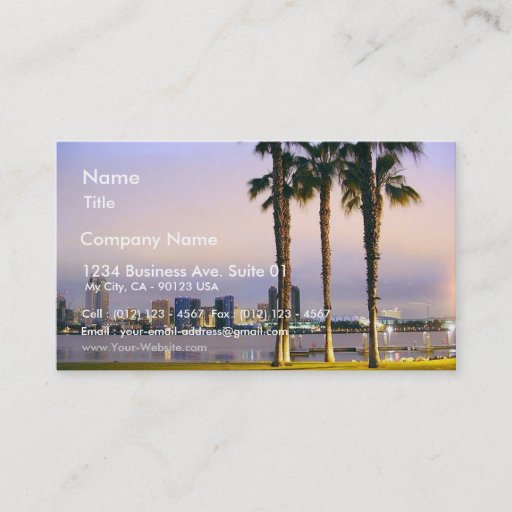 Customizable Palms Trees On Piers Business Card Template