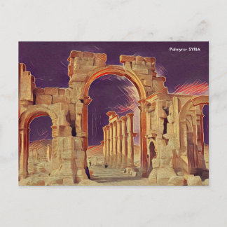 Palmyra (/ˌpælˈmaɪrə/; Aramaic: ܬܕܡܘܪܬܐ‎‎ Tedmurtā Postcard