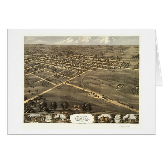 Palmyra, MO Panoramic Map - 1869 Cards (Front Horizontal)