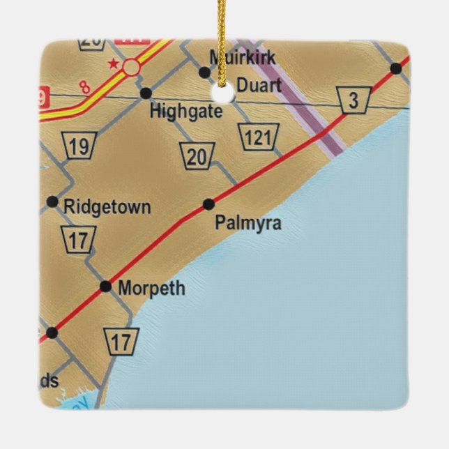 Palmyra ON Map Ceramic Ornament (Back)
