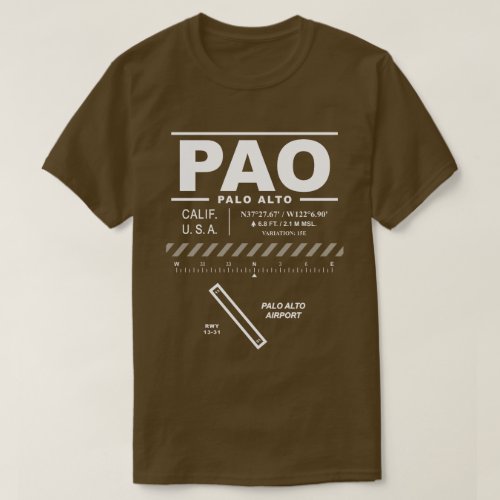 Palo Alto Airport PAO T_Shirt
