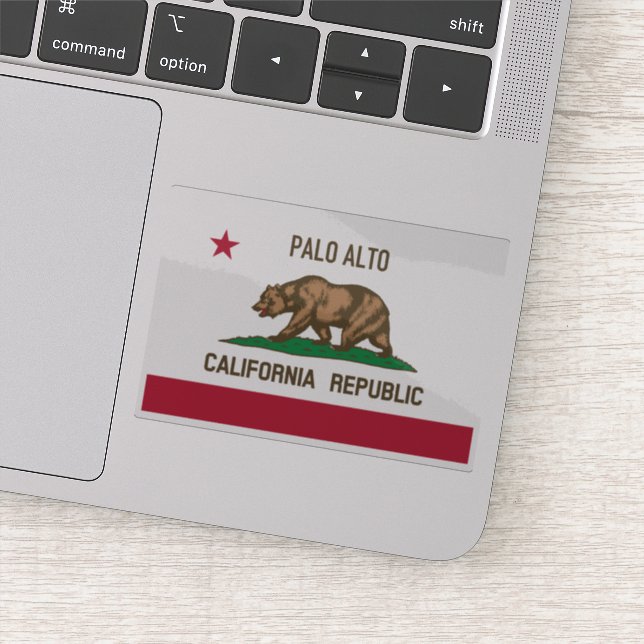Palo Alto CA Flag Sticker (Detail)