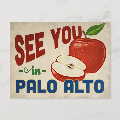 Palo Alto California Apple _ Vintage Travel Postcard