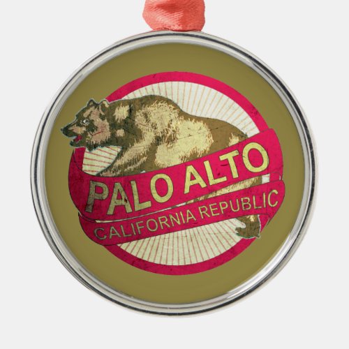Palo Alto California bear holiday ornament