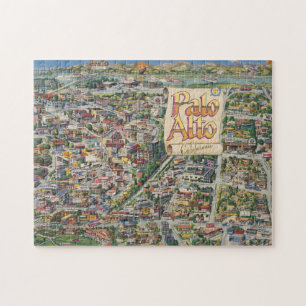 Palo Alto, California map Jigsaw Puzzle