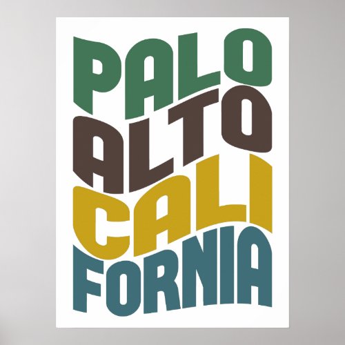 Palo Alto California Retro Wave Poster