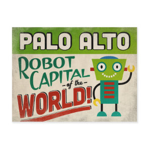 Palo Alto California Robot - Funny Vintage Postcard