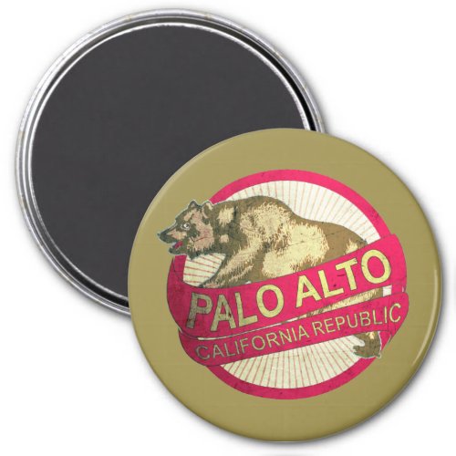 Palo Alto California vintage bear magnet