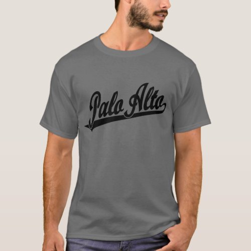 Palo Alto script logo in black T_Shirt