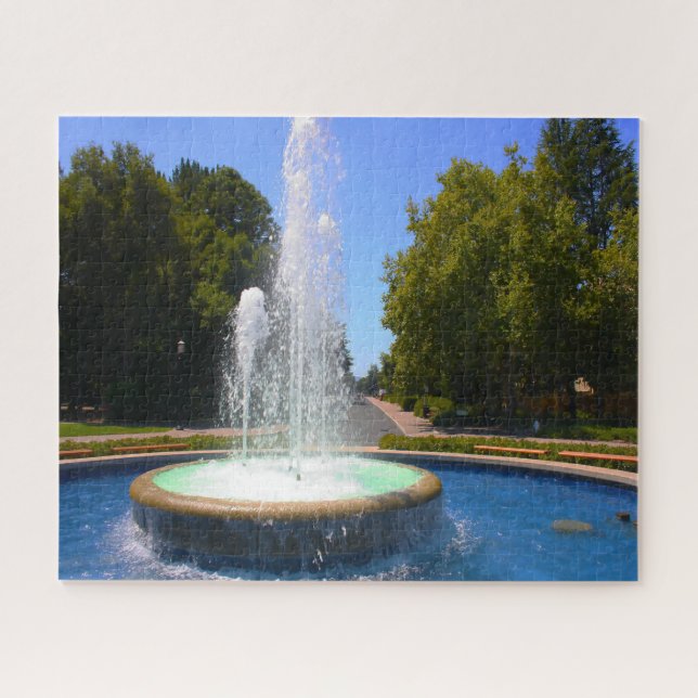 Palo Alto Street Fountain California Jigsaw Puzzle (Horizontal)
