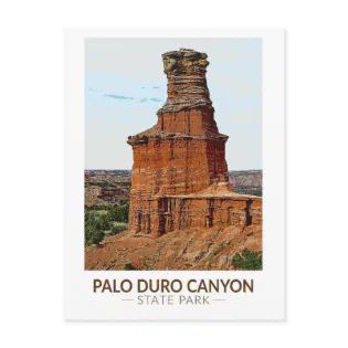 Palo Duro Canyon State Park Texas Art Postcard