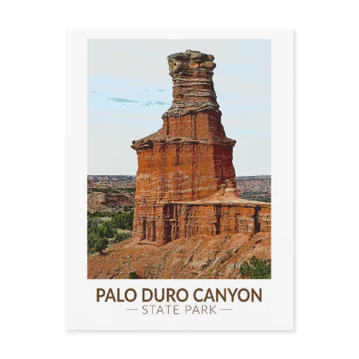 Palo Duro Canyon State Park Texas Art Postcard