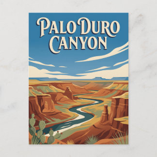 Palo Duro Canyon Texas Red Rock Vintage Poster Postcard