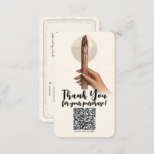 Palo Santo Gift Purchase QR Social Media Connect Business Card