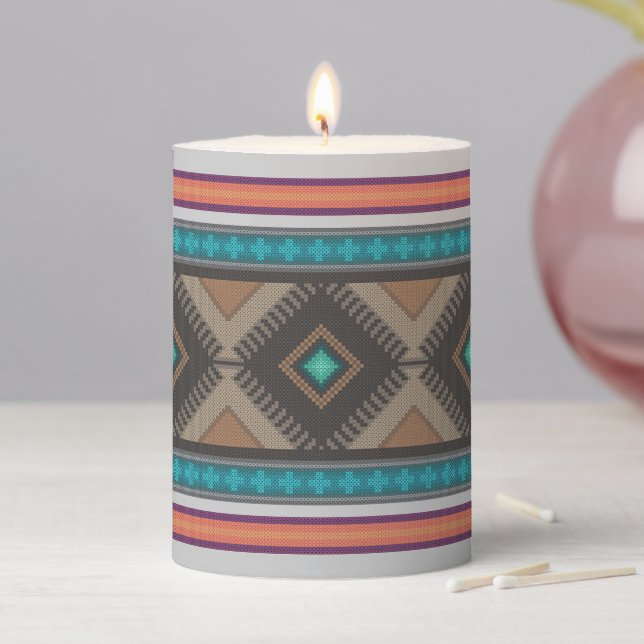 Palo Santo Stitch Pillar Candle (In Situ)