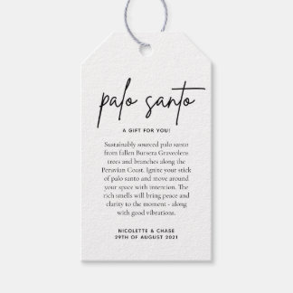 Palo Santo Wedding Favor Card Gift Tags