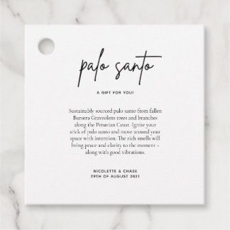 Palo Santo Wedding Favor Card Tags