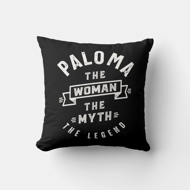 Paloma Personalized Name Birthday Gift Throw Pillow (Front)