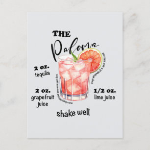 Paloma Recipe Cocktail Mixology Art Postcard