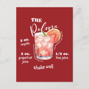 Paloma Recipe Cocktail Mixology Art Postcard