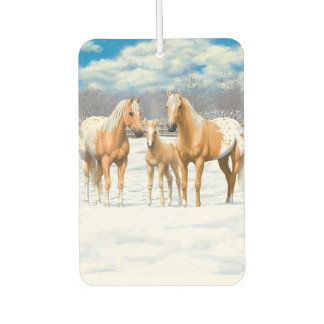 Palomino Appaloosa Horses In Snow Air Freshener