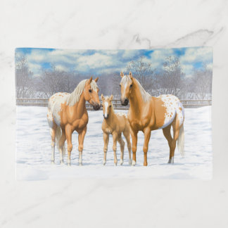 Palomino Appaloosa Horses In Snow Trinket Tray