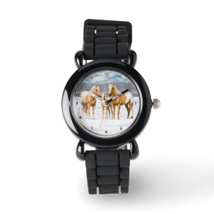 Palomino Appaloosa Horses In Snow Watch