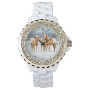 Palomino Appaloosa Horses In Snow Watch