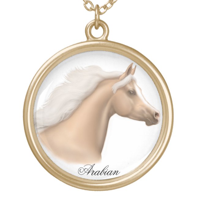 Palomino Arabian Horse Necklace (Front)