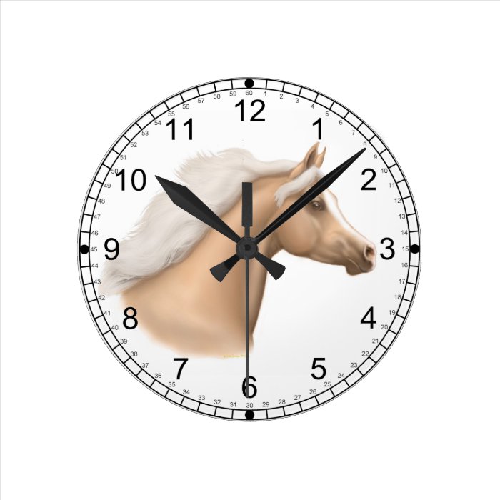 Palomino Arabian Horse Wall Clock