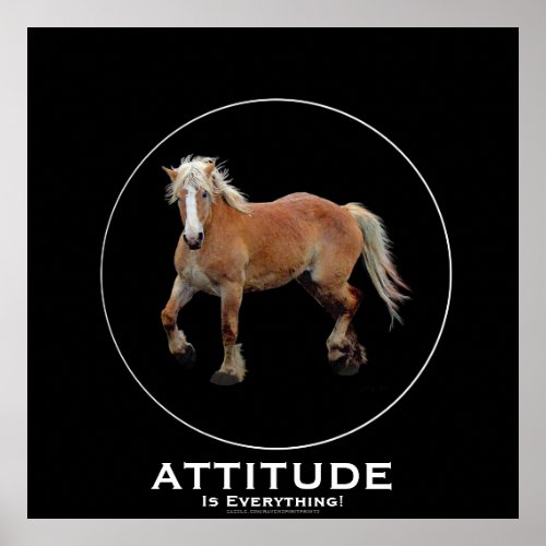 Palomino Belgian Draft Horse ATTITUDE Poster